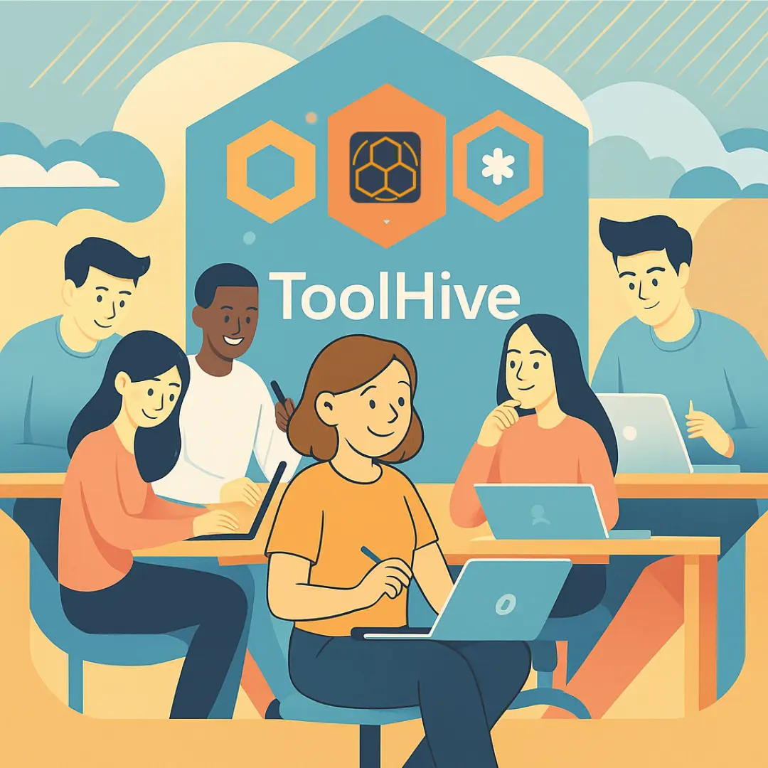 Team werkt rondom een tafel