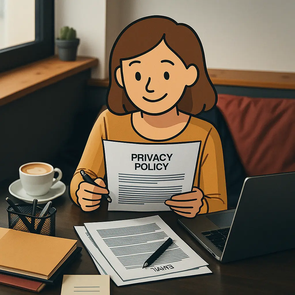 Vrouw leest het privacybeleid