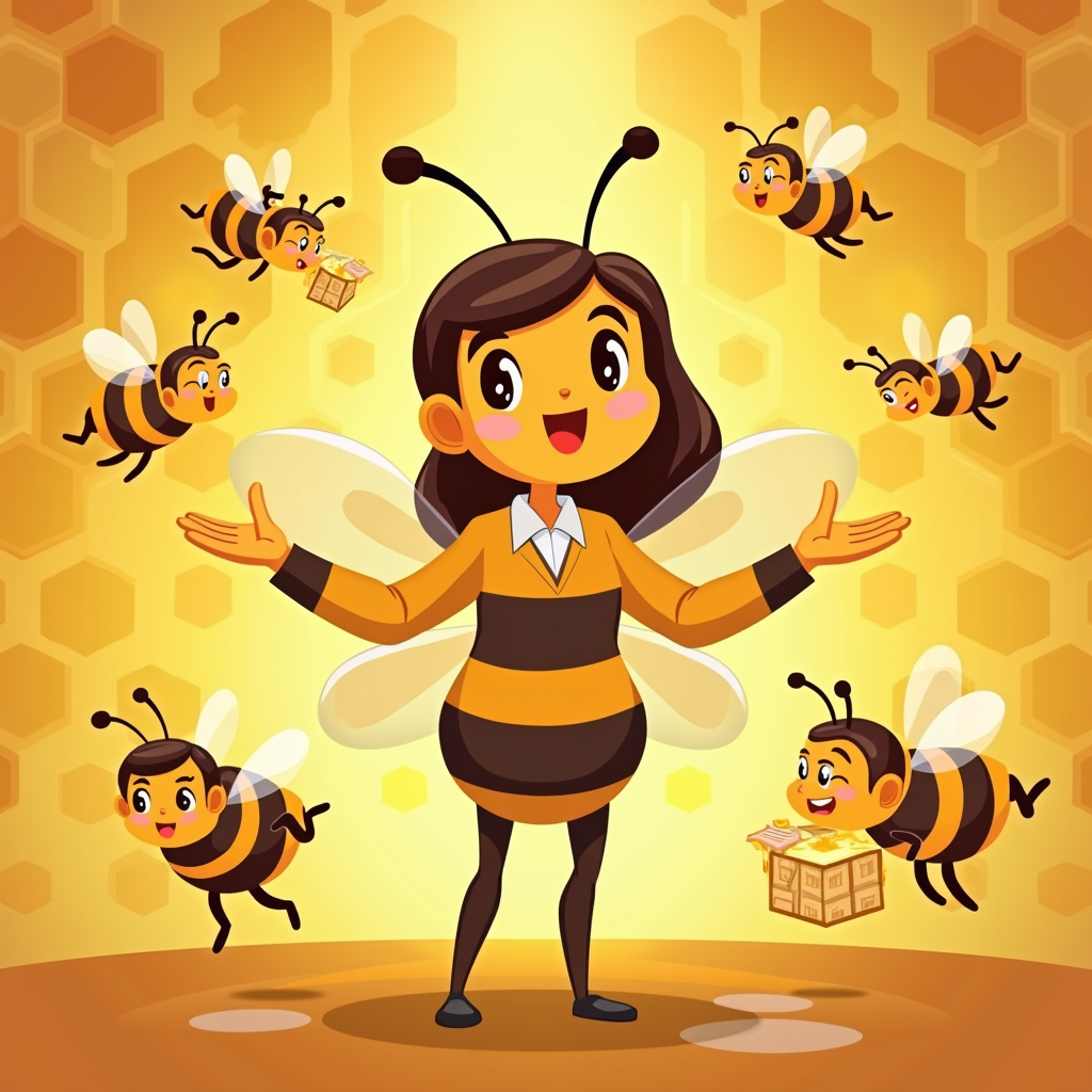 Busy Hive plan illustration