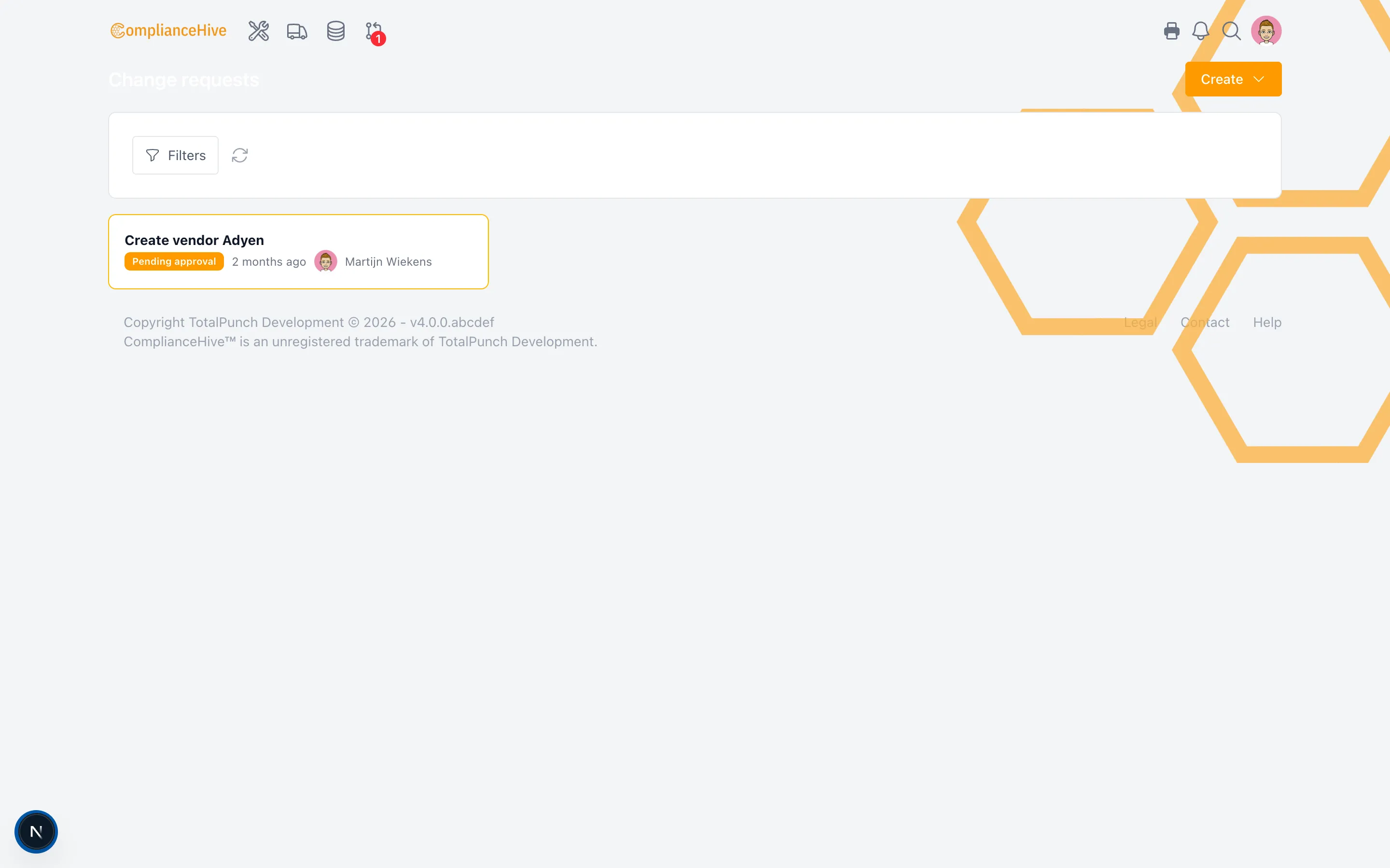 ComplianceHive schermafbeelding