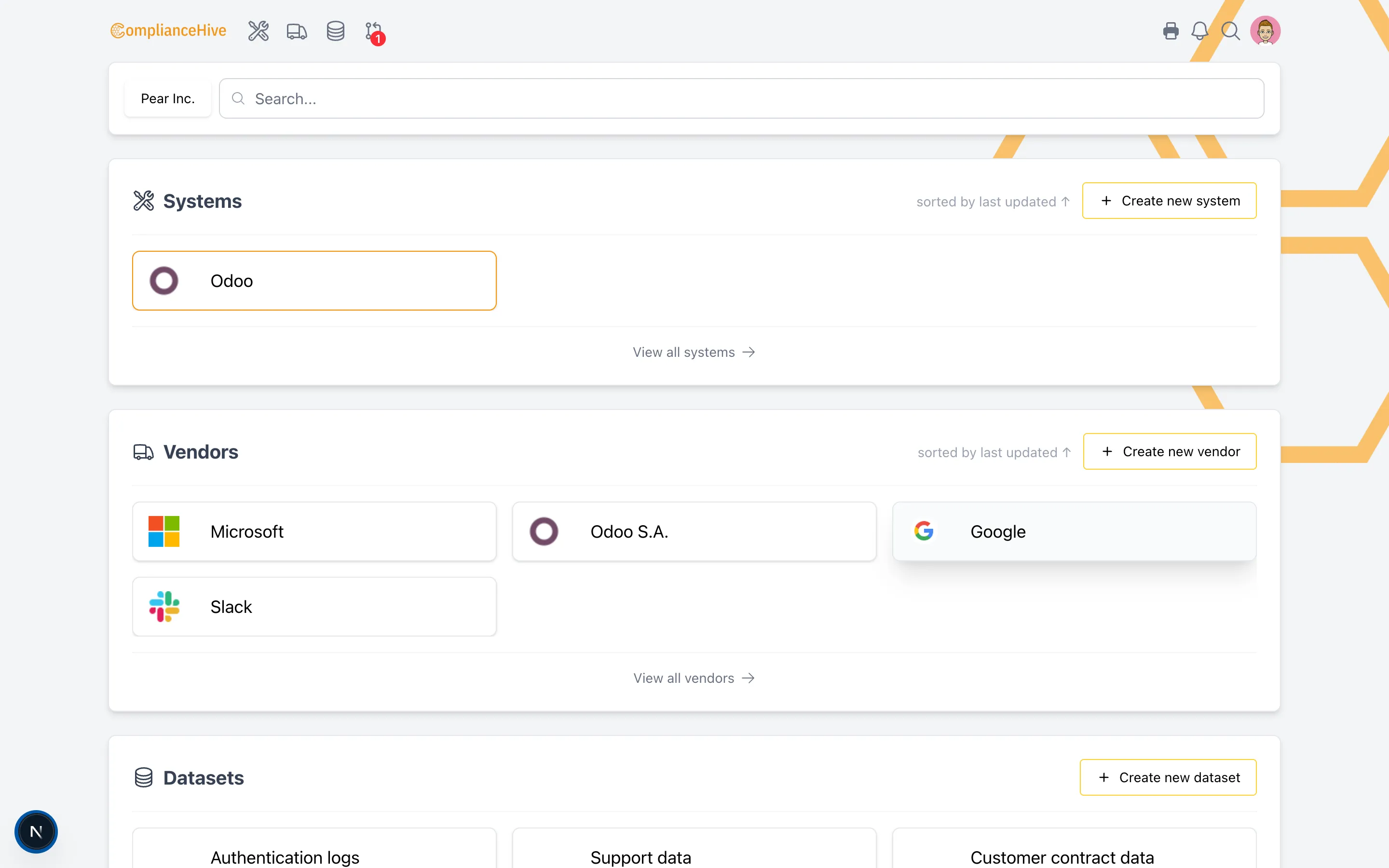 ComplianceHive schermafbeelding