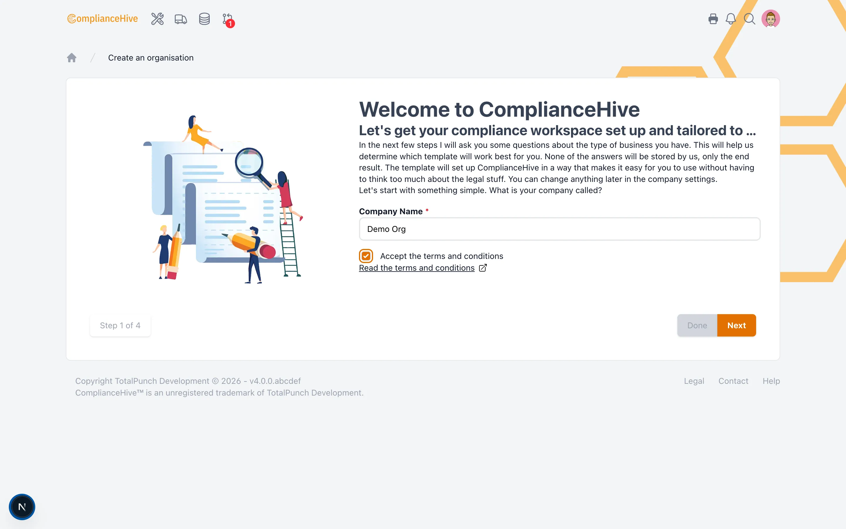 ComplianceHive schermafbeelding