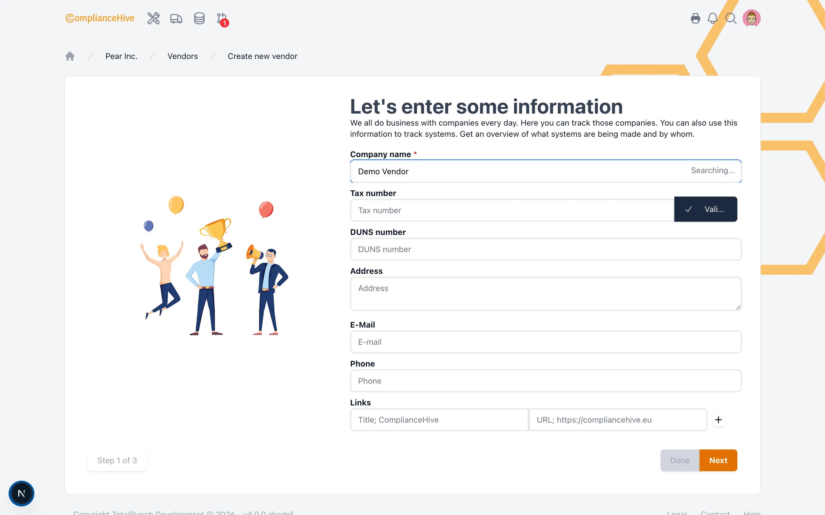 ComplianceHive schermafbeelding