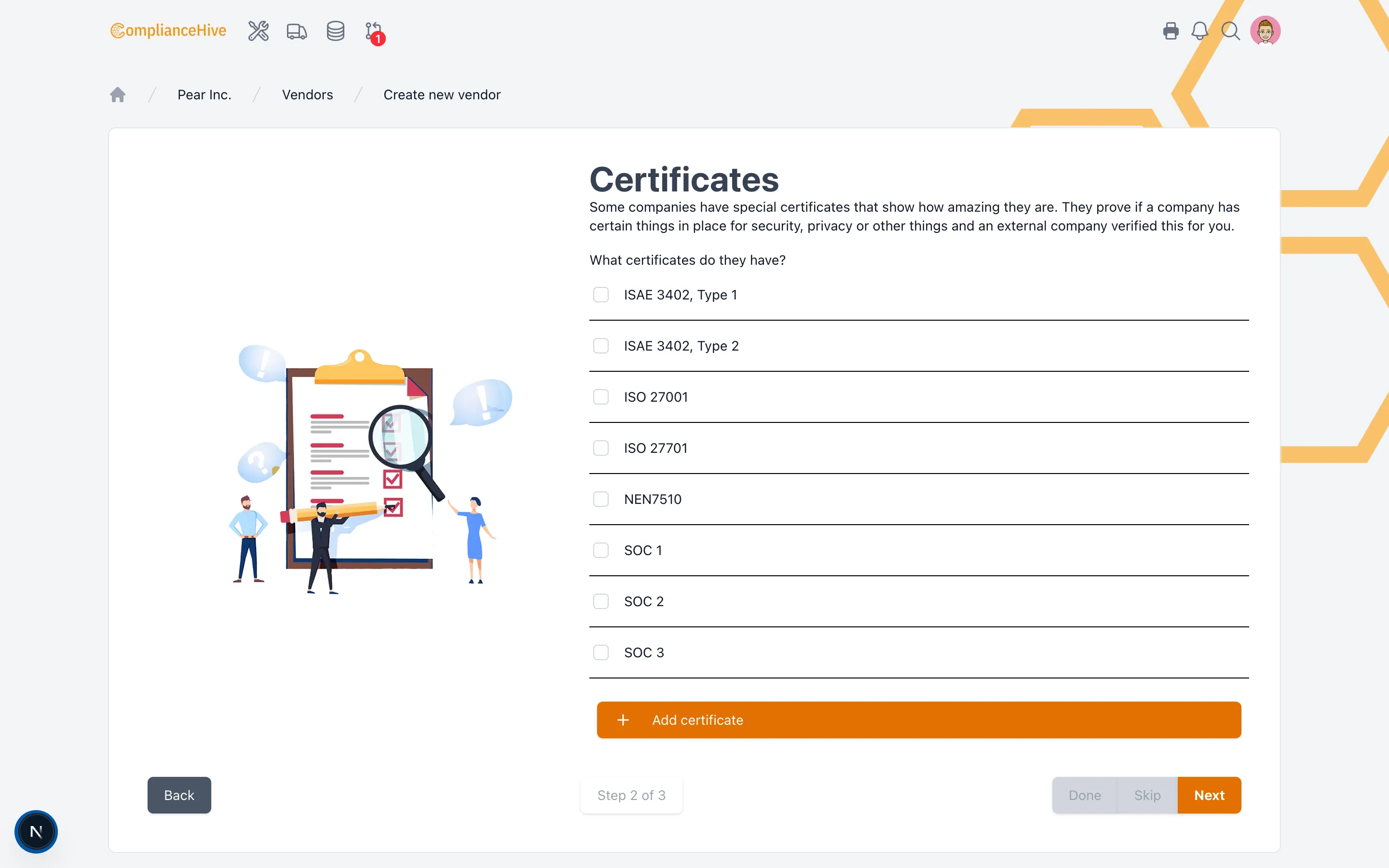 ComplianceHive schermafbeelding