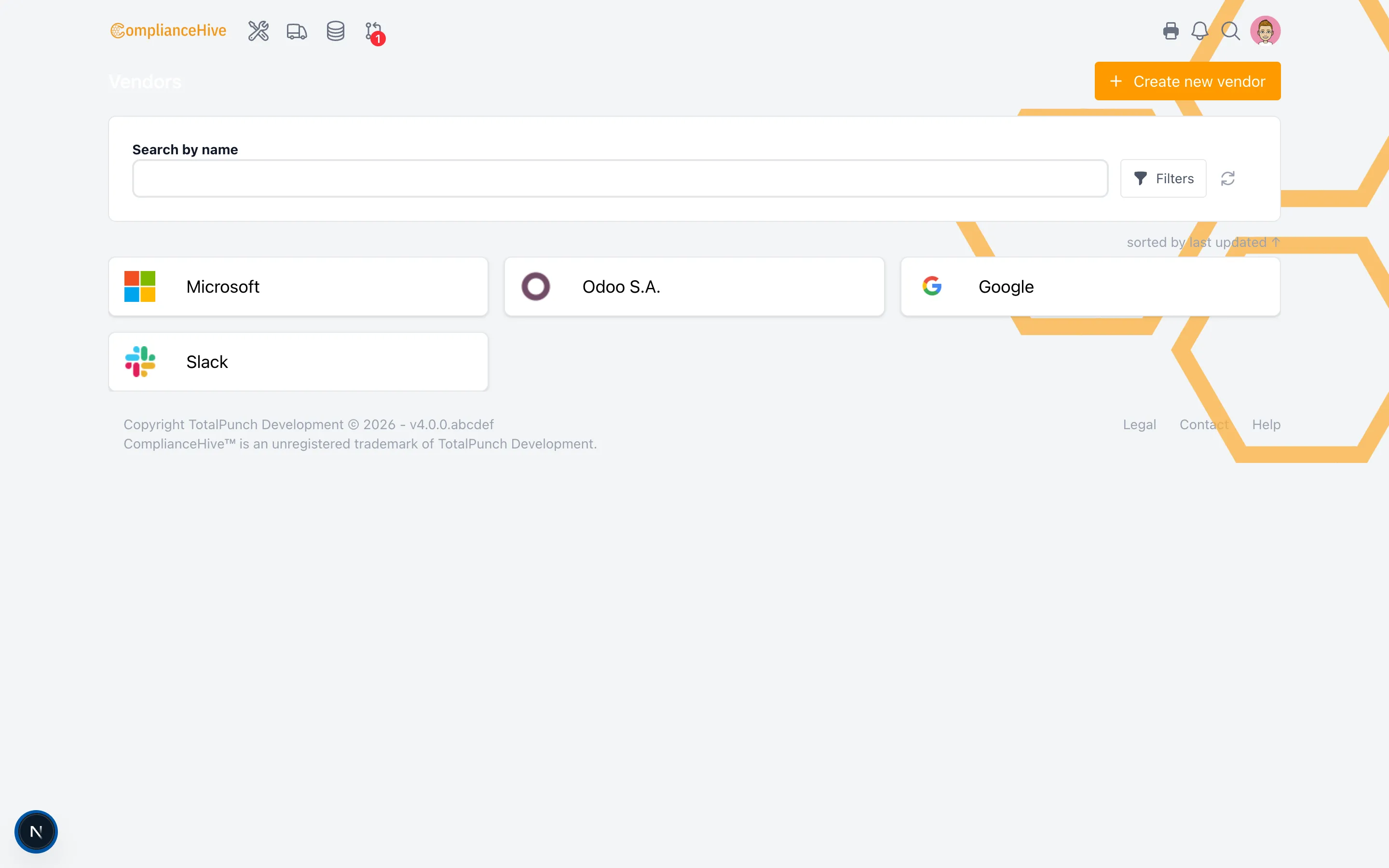 ComplianceHive schermafbeelding