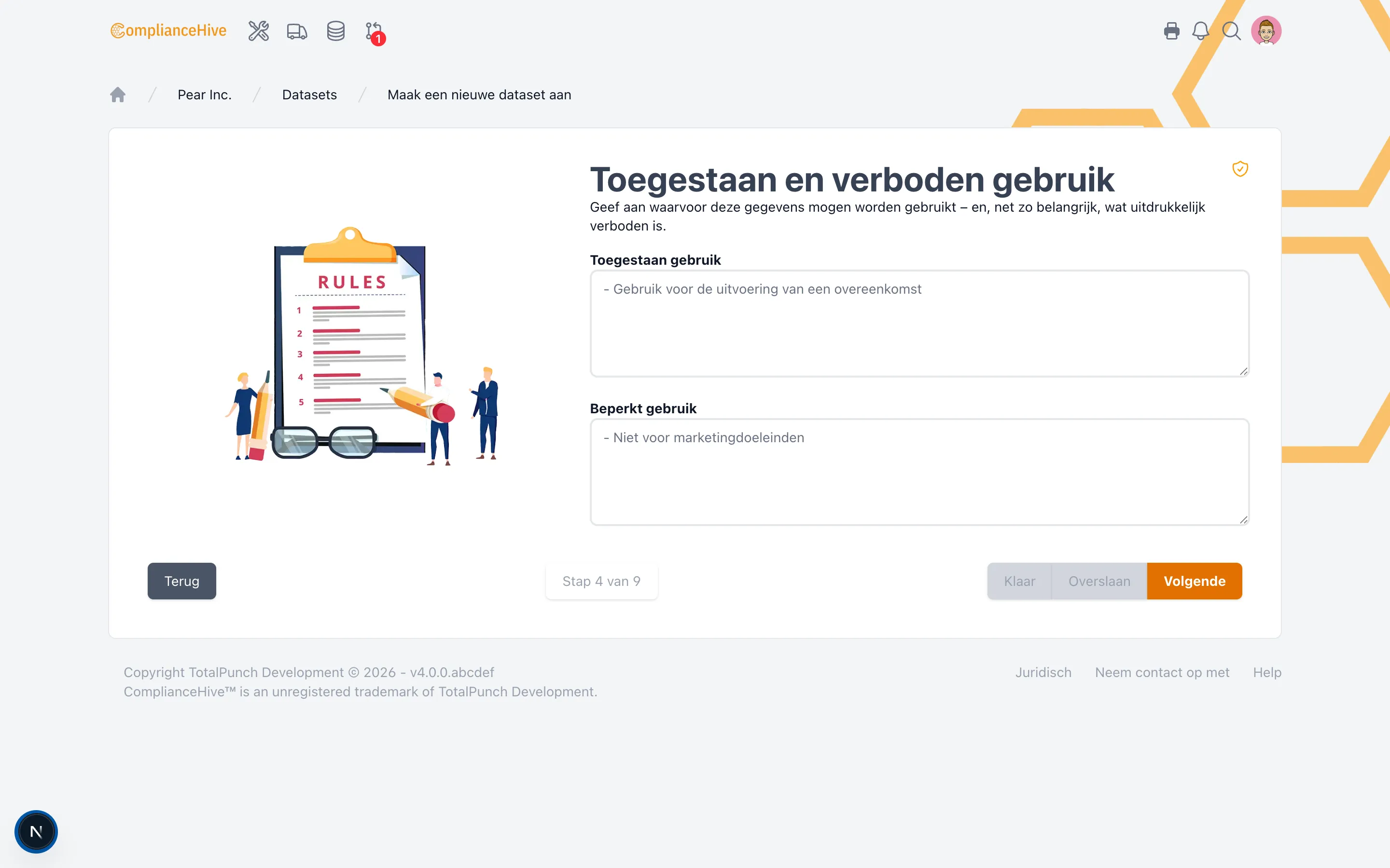 ComplianceHive schermafbeelding