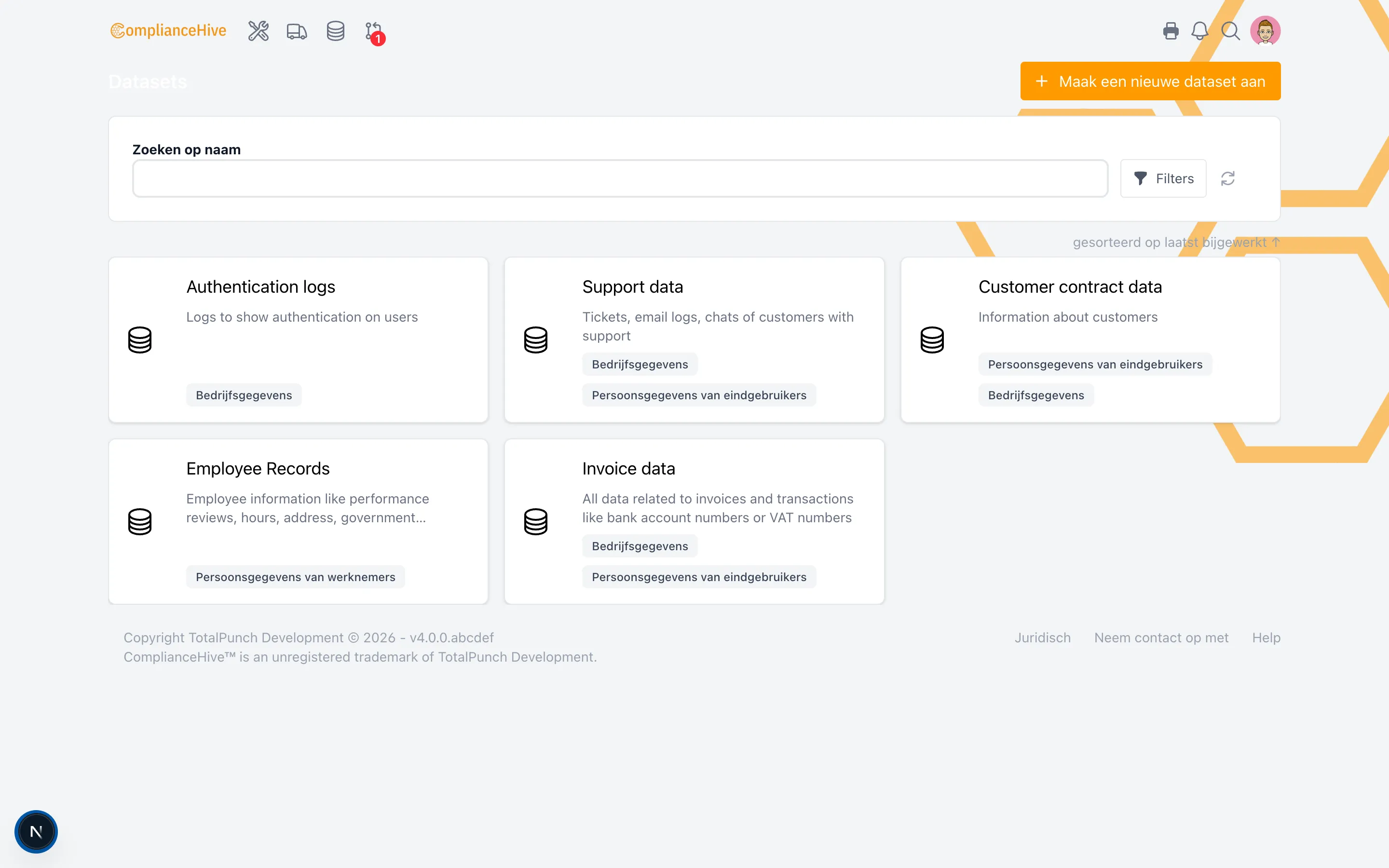 ComplianceHive schermafbeelding