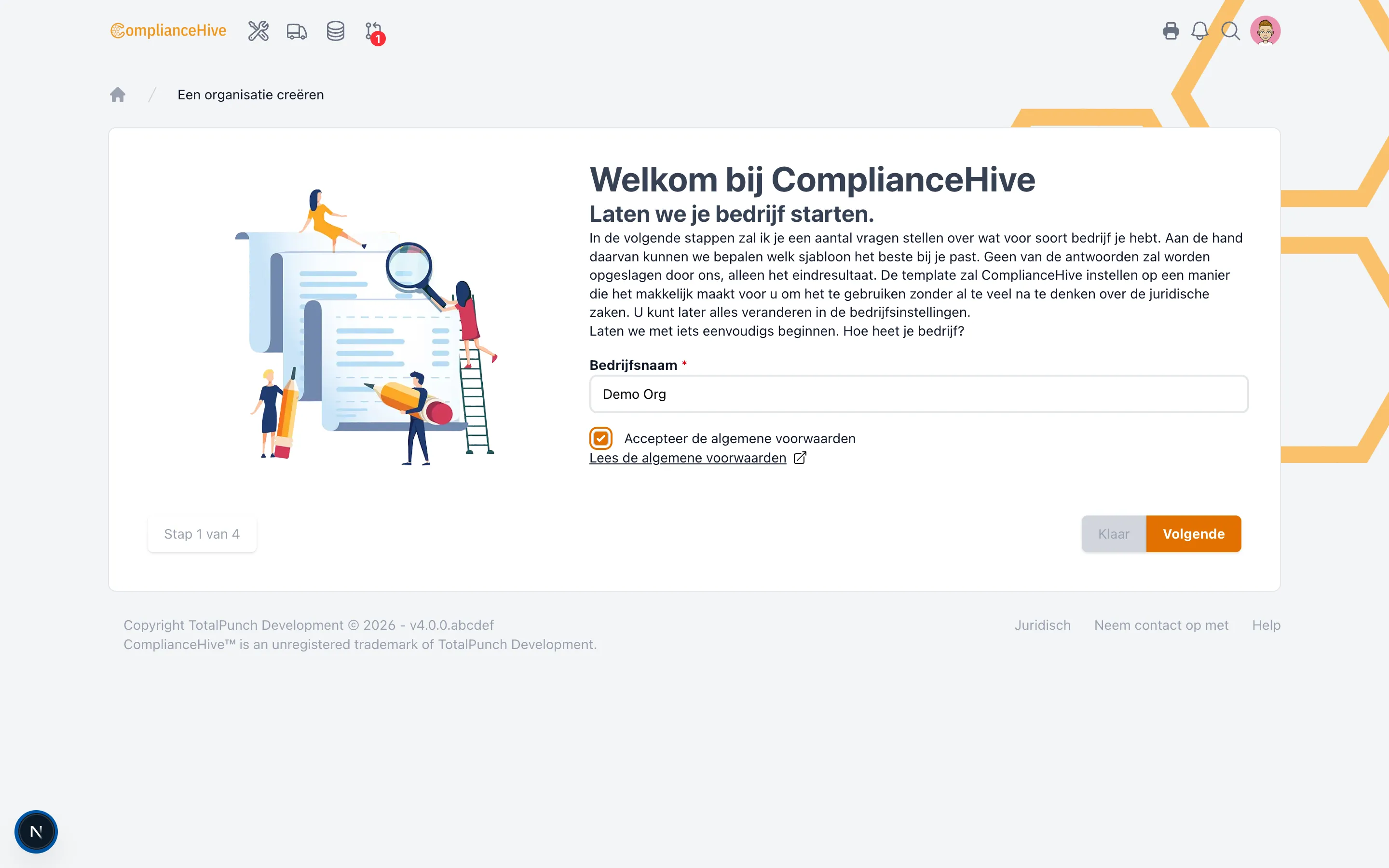 ComplianceHive schermafbeelding