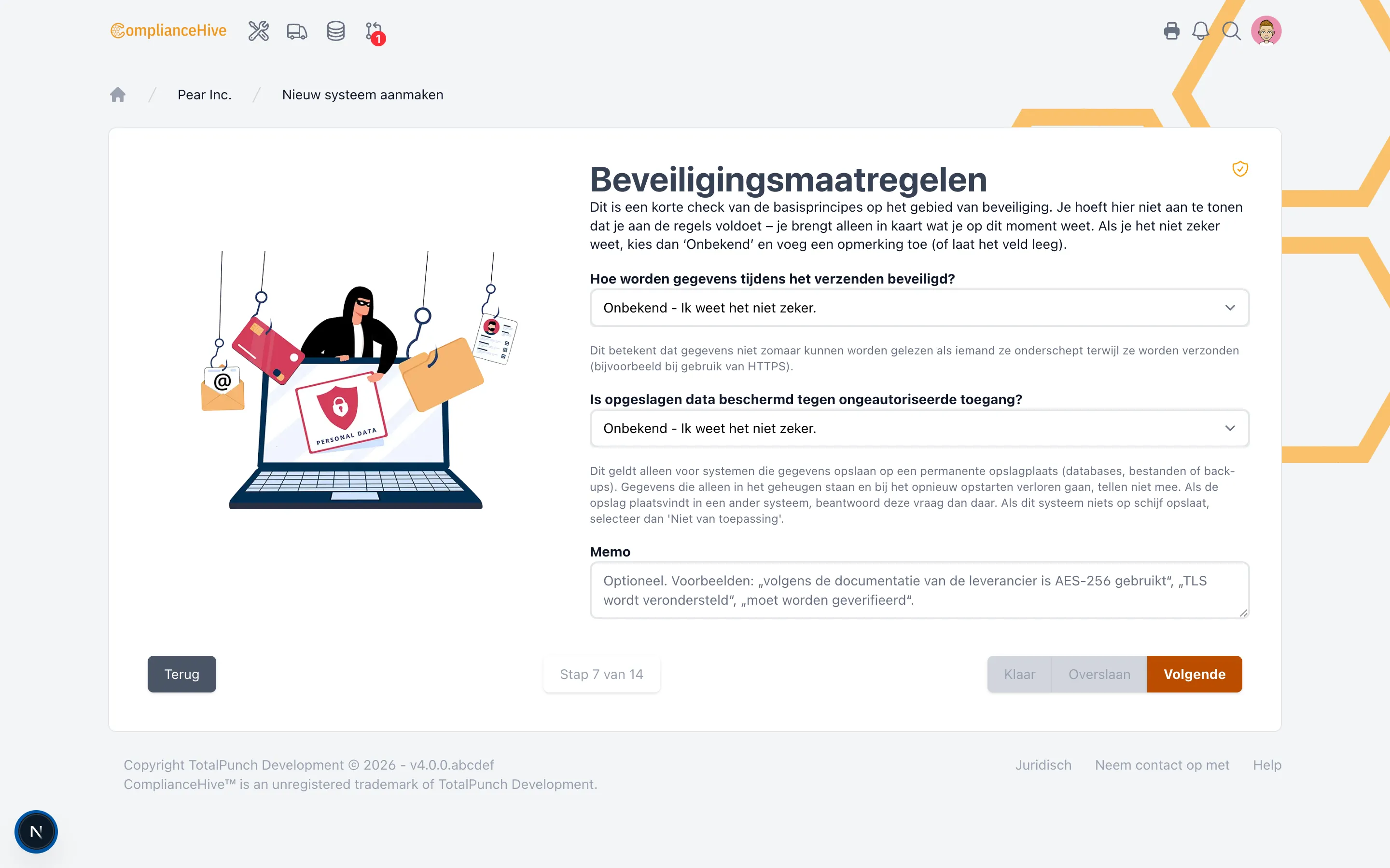 ComplianceHive schermafbeelding