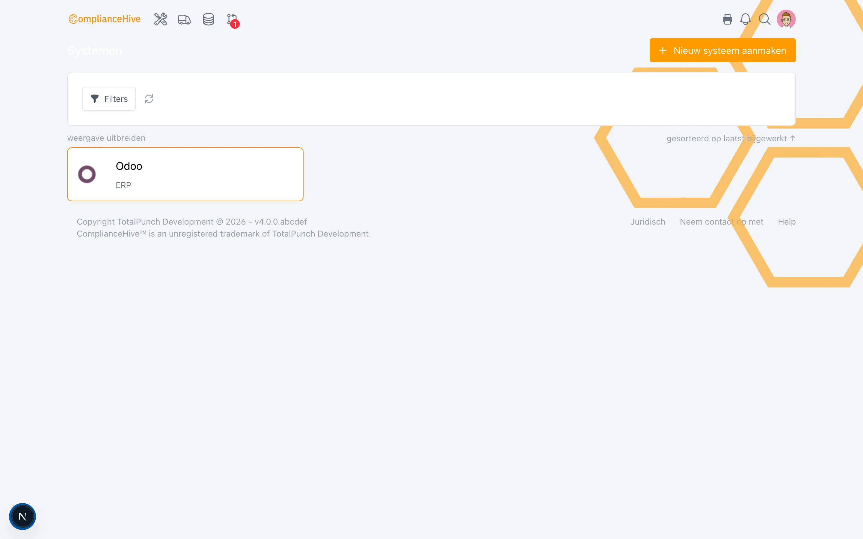 ComplianceHive schermafbeelding