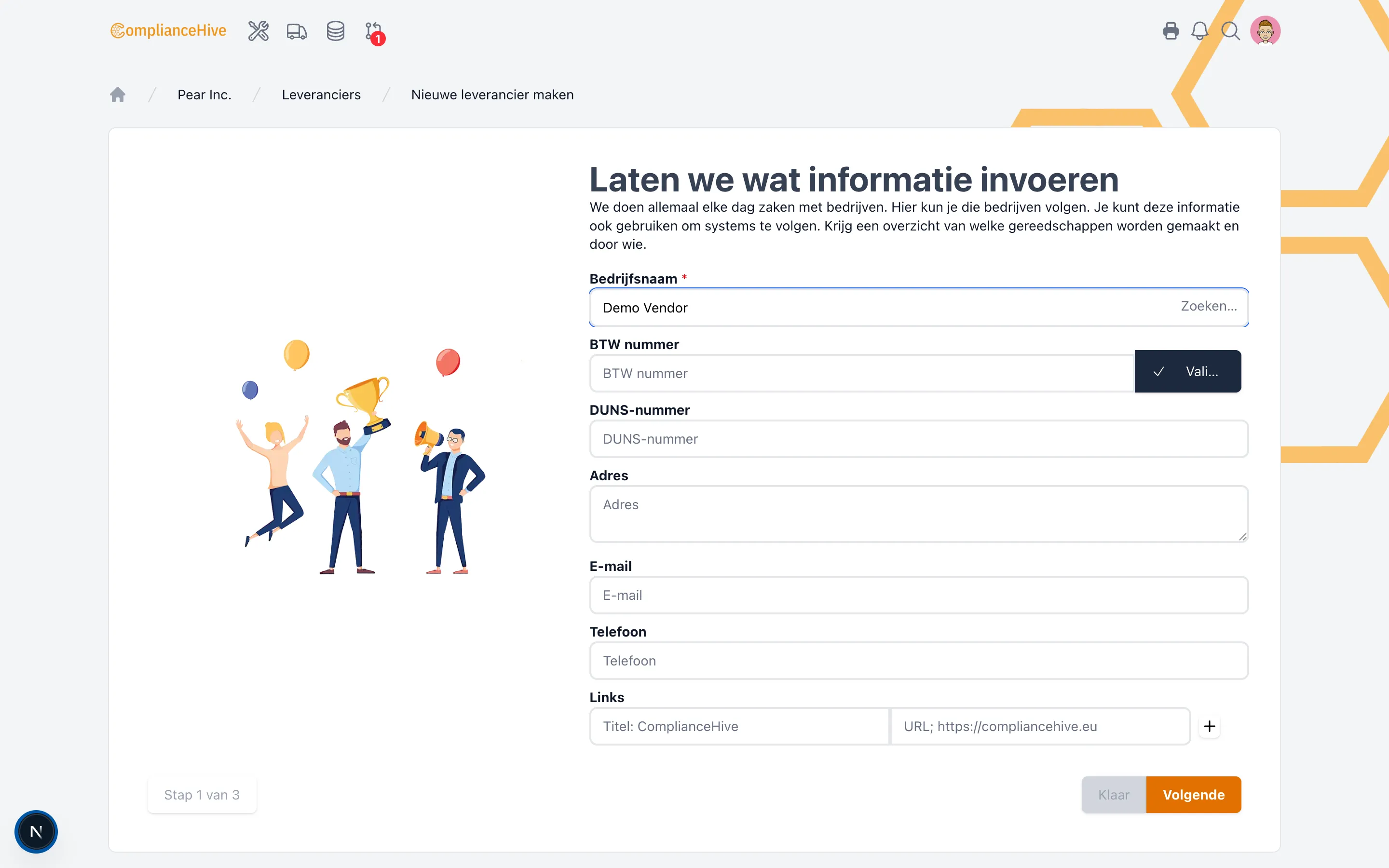ComplianceHive schermafbeelding