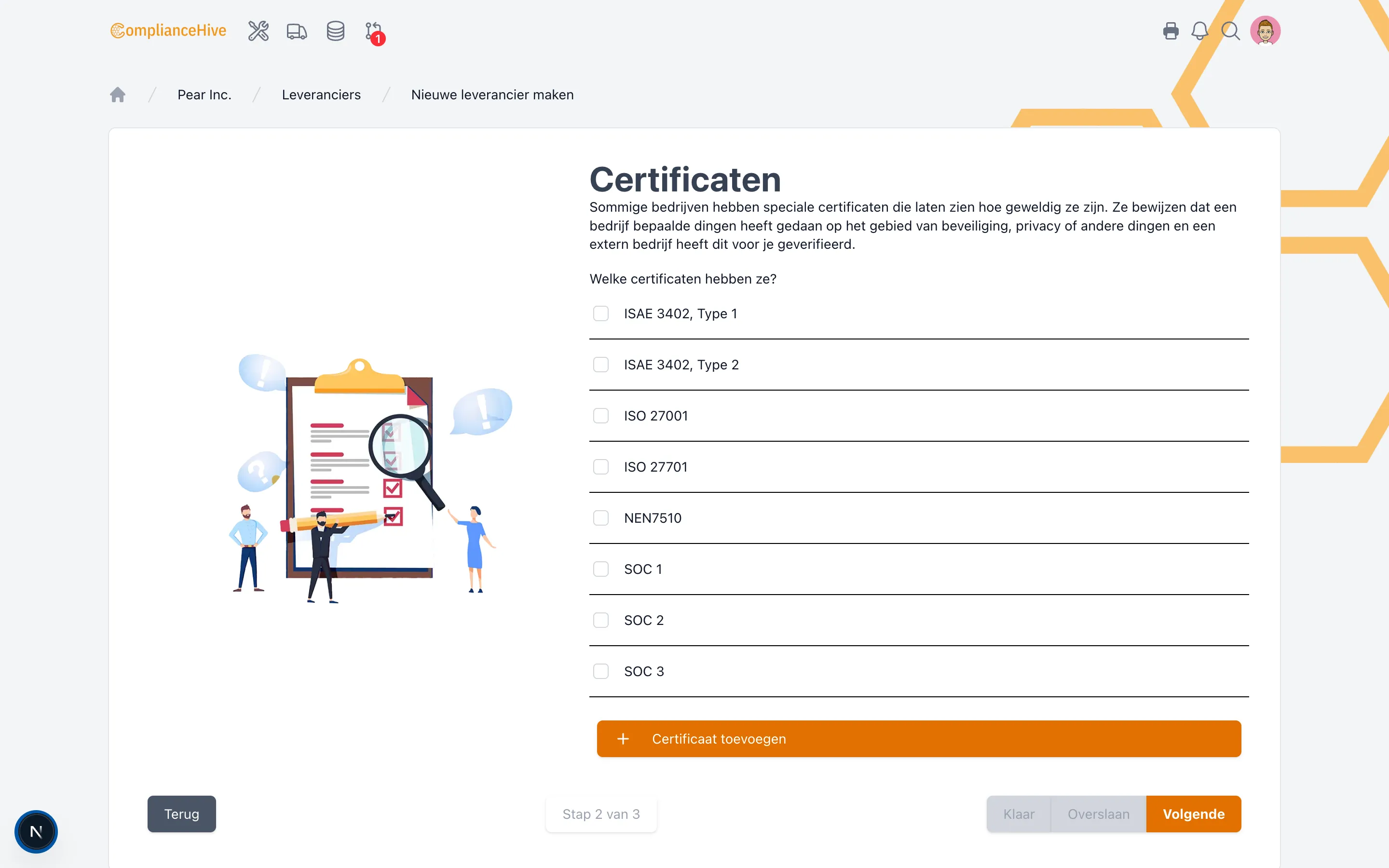 ComplianceHive schermafbeelding