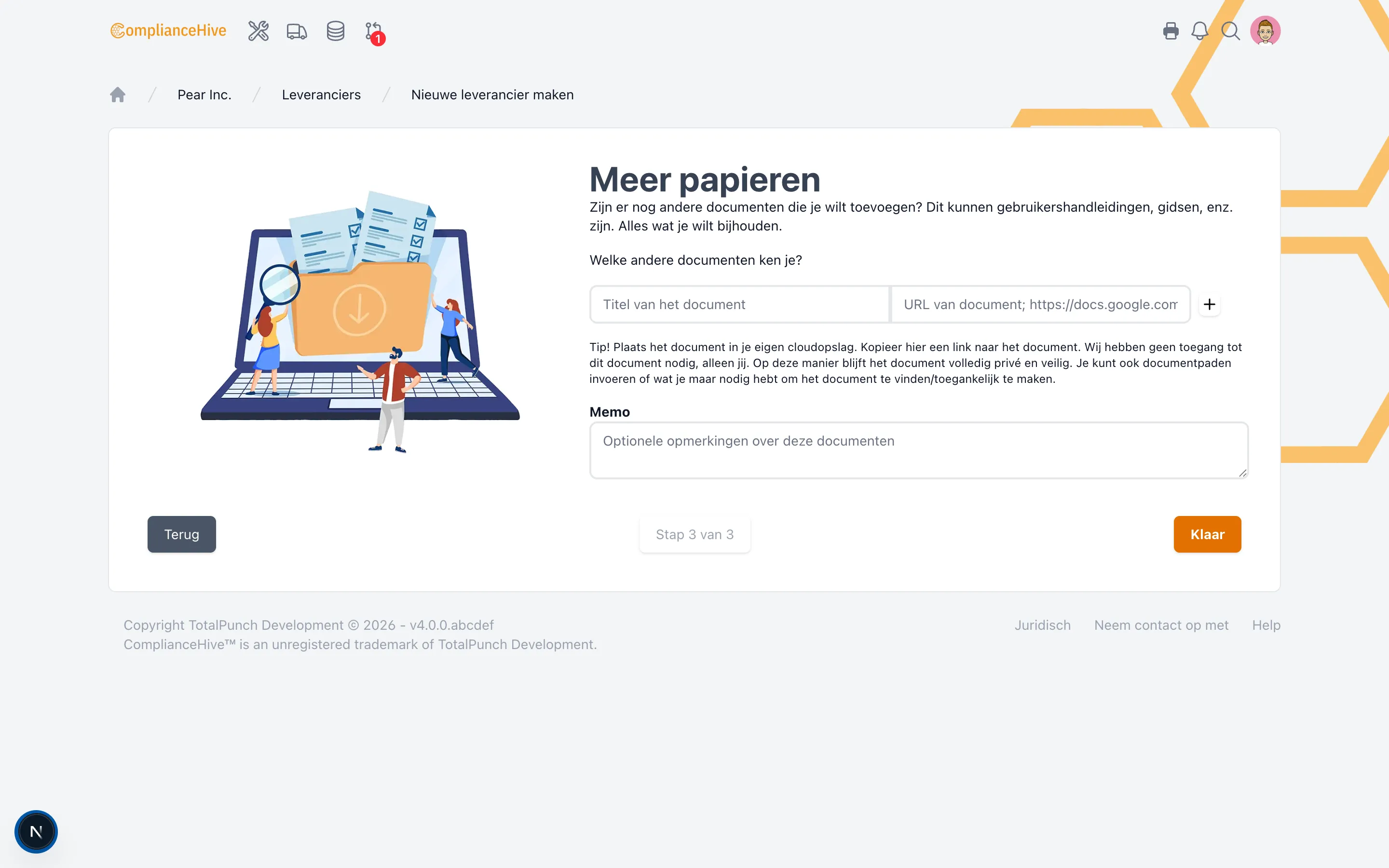 ComplianceHive schermafbeelding